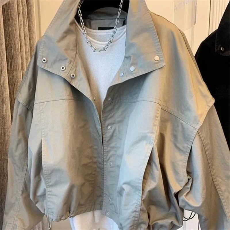 Down Jacket Packable - High Neck Draw Pleats Windproof Coat