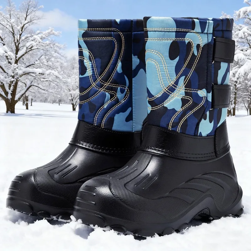 Waterproof Winter Boot - Men Camo High‑Top Winter Snow Boots