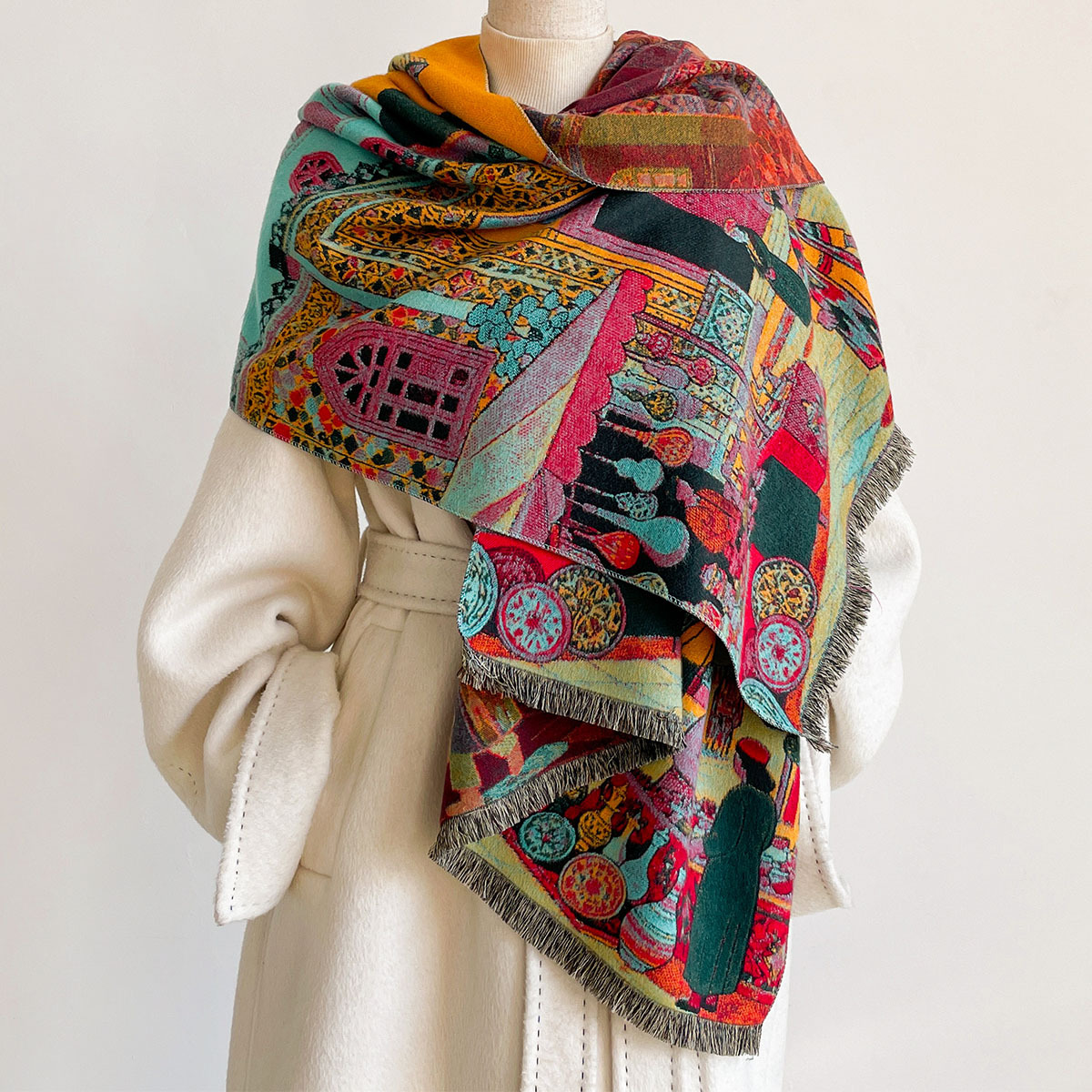 Women Imitation Cashmere Scarf - đánh giá và giá Shawl Wrap Winter