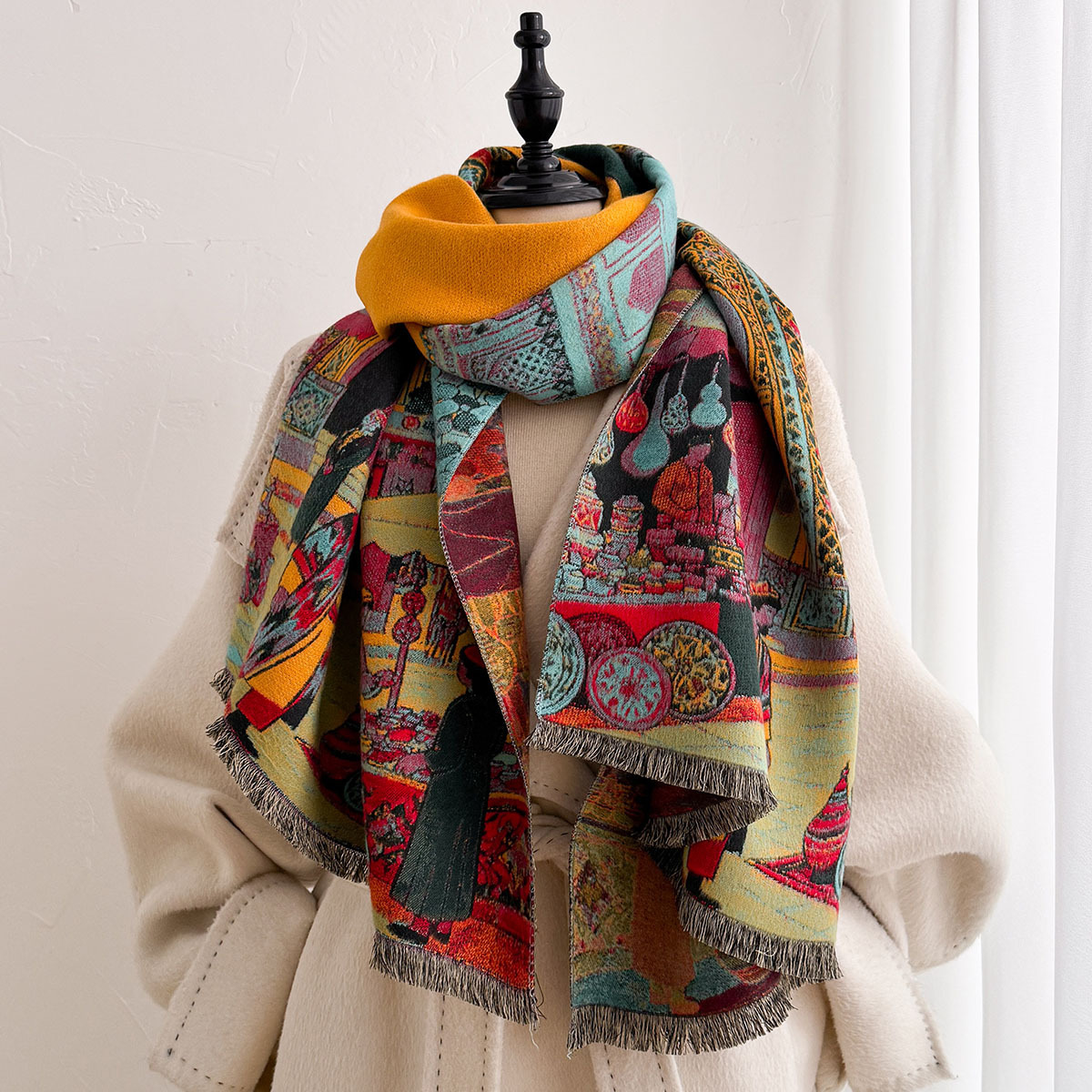 Women Imitation Cashmere Scarf - đánh giá và giá Shawl Wrap Winter