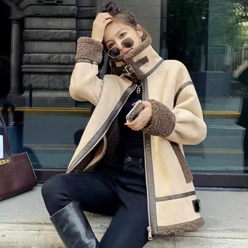 Lamb Fur Coat Female New Fall/ - đánh giá và giá Wool Coat Peacoat